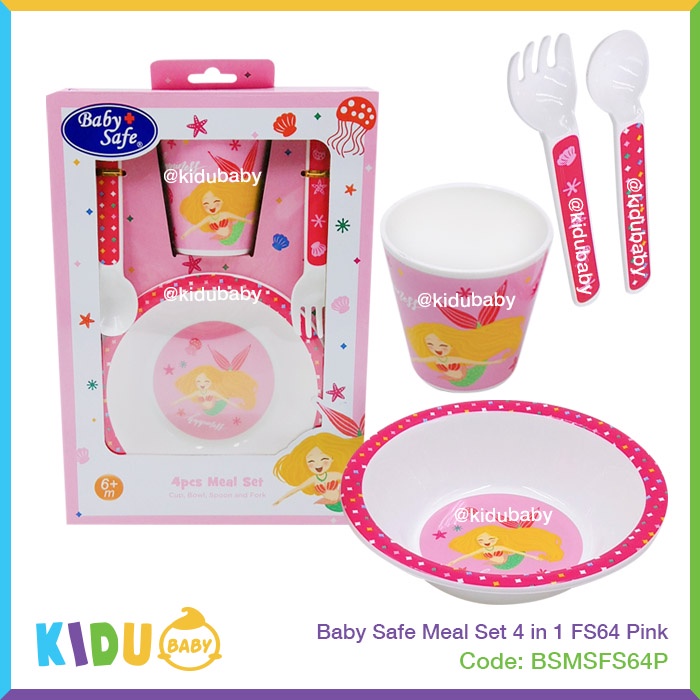Baby Safe Meal Set 4 in 1 FS64 Perlengkapan Makan Bayi dan Anak Kidu Baby