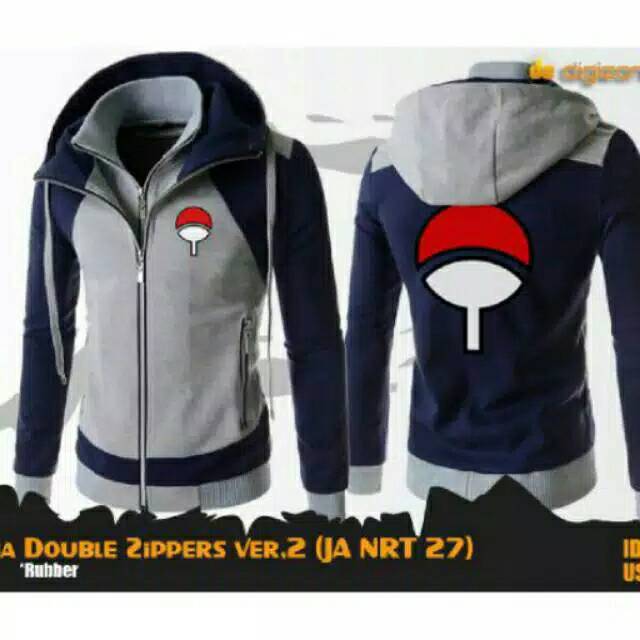 jaket naruto uchiha double sleting