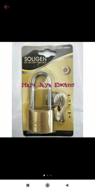 Gembok Pagar/rumah Leher Panjang Soligen Kuningan Asli 40 Mm 40mm