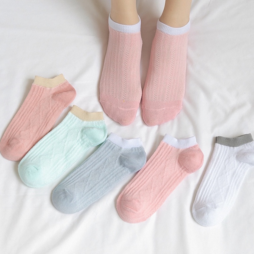 WJ1451 Kaos Kaki Wanita Polos Warna Kaki Kaki Pendek