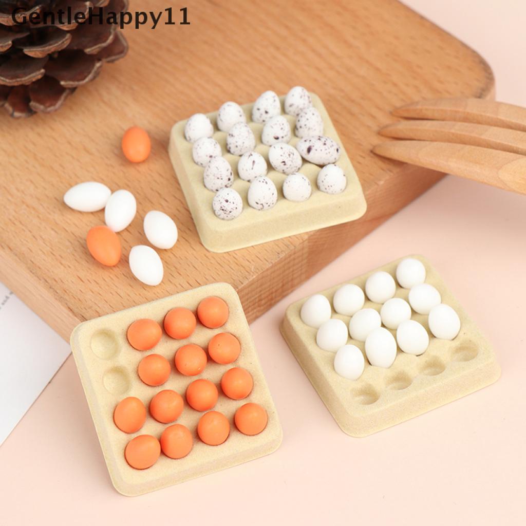 Gentlehappy 16Pcs / Set Mainan Miniatur Telur Skala 1: 12 Untuk Dekorasi Dapur Rumah Boneka