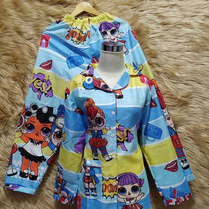 LFF - Piyama PP Dewasa Baju Tidur motif Kartun Fit to XL-LOL