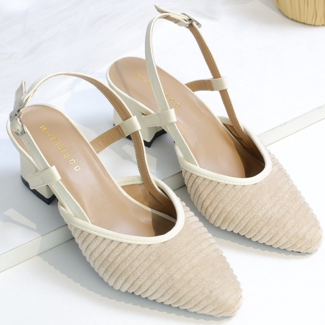 FLASH SALE 7.7 Sandal Wanita Yurika Mules Heels / Hak 5 Cm Belle 01