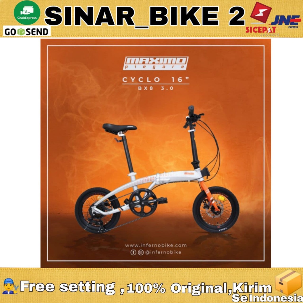 Sepeda Lipat 16 Inch Maximo Piegare CYCLO 3.0 7 Speed &amp; 16 Inch MAXIMO Piegare RION TX7 3.0
