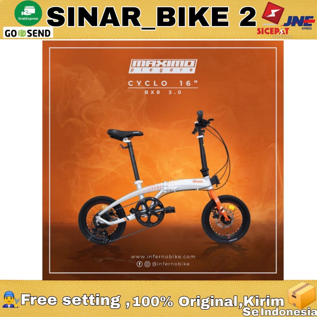 Sepeda Lipat 16 Inch Maximo Piegare CYCLO 3.0 7 Speed &amp; 16 Inch MAXIMO Piegare RION TX7 3.0