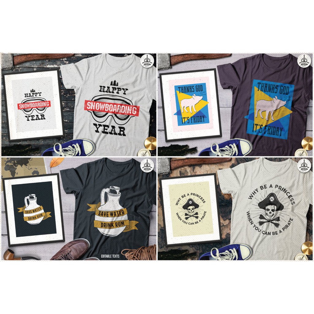 T-Shirt Designs Retro Collection Part 5 - Adobe Photoshop &amp; Illustrator