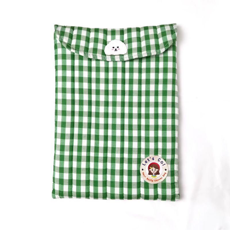 FREE Sticker Puffy Laptop Sleeve 13&quot;-14&quot; Gingham Pattern Naara by Let's Co!