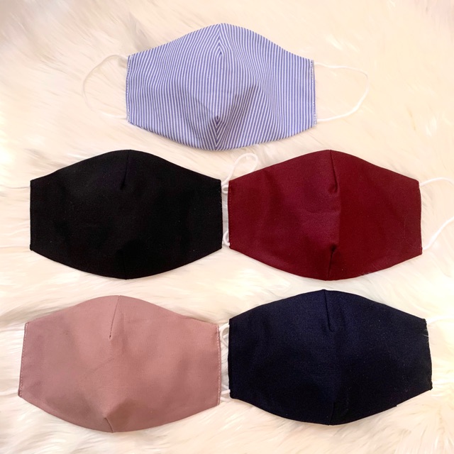 Masker Kain Katun Polos 3 Ply (Masker Kain 3 Lapis)