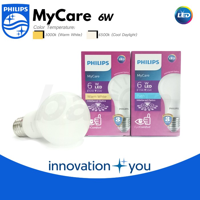 PHILIPS LED Bulb MyCare 6W E27 230V