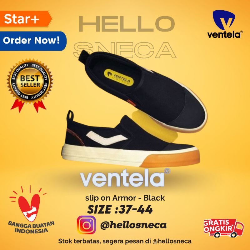 VENTELA SLIP ON ARMOR BLACK