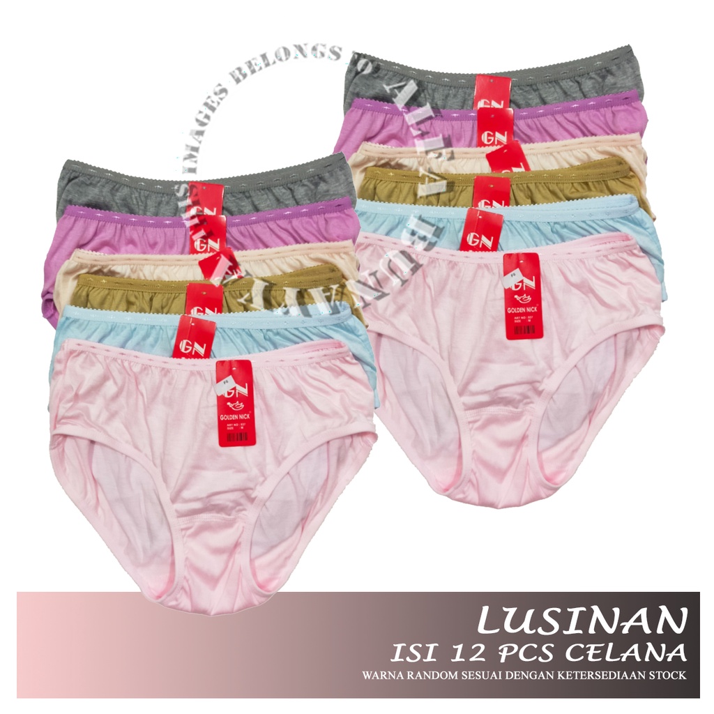 GOLDEN NICK 1 Lusin (12 Pcs) Celana Dalam CD Wanita Golden Nick Warna Pastel - Muda - Pakaian Dalam Berkualitas