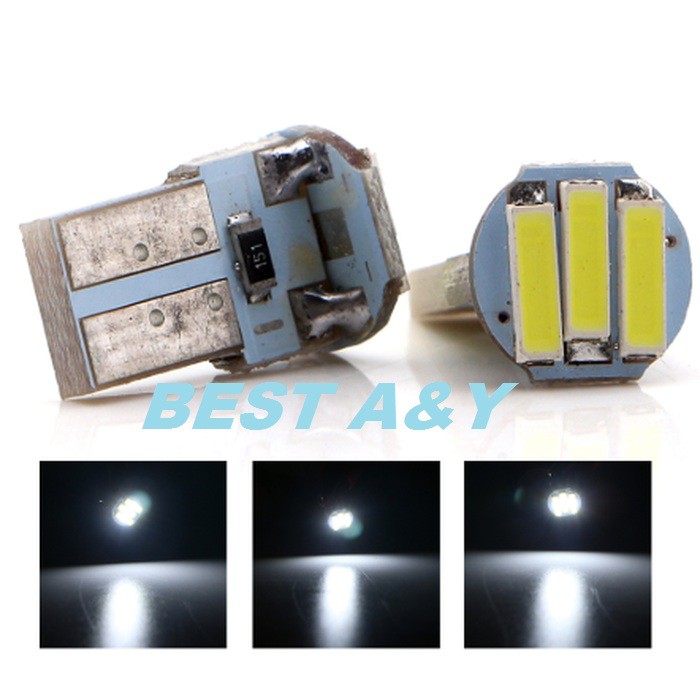 Lampu LED T10 3SMD 7020 Canbus Metal Lampu Senja Speedometer Plat Nomor Mobil Motor