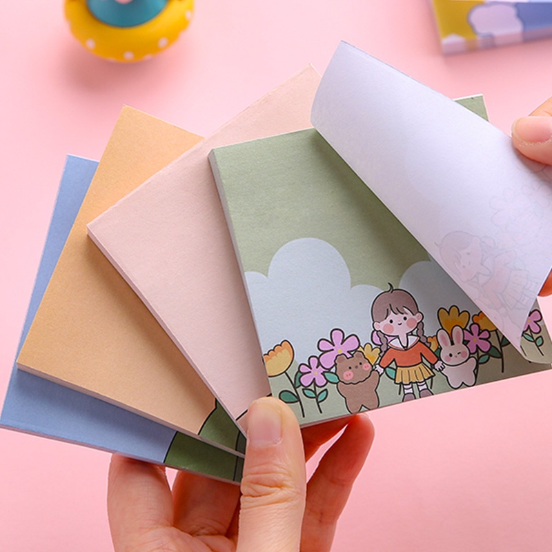 80 Lembar Kertas Memo Sticky Note Portable Motif Kartun Untuk Kantor