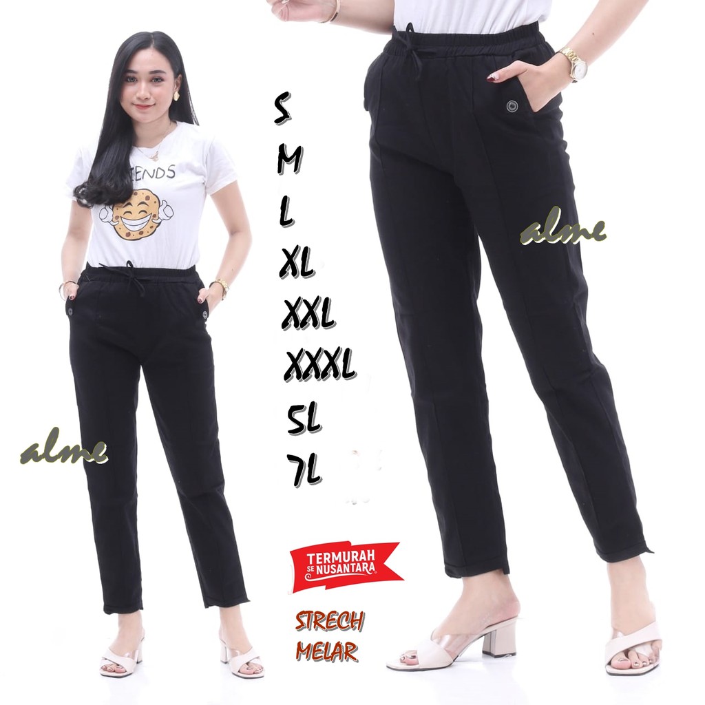 BAGGY PANTS MELAR kode (031) S M L XL XXL XXXL 5L 7L COMBED DIAMOND GRADE A IMPOR