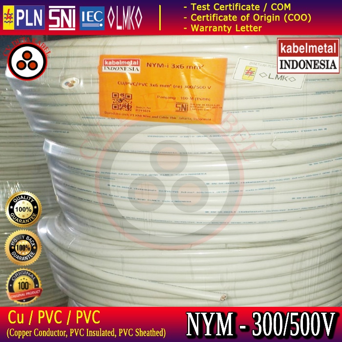 Kabel NYM 3x6 mm2 @100 m KABEL METAL (KMI) /3x6 mm/3 x 6 mm2/3 x 6 mm/3x6/3 x 6