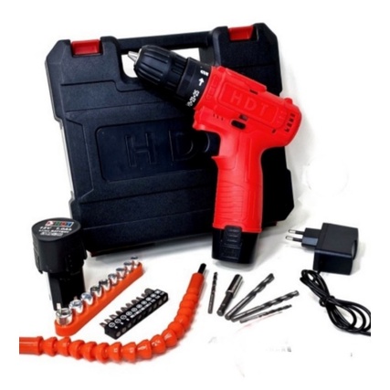 Bor Baterai Cordless Drill HDT 12v Set