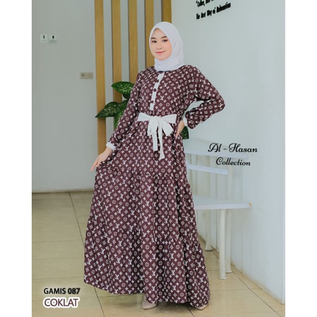 Gamis terbaru  seragam kerja dinas hitam putih / warna