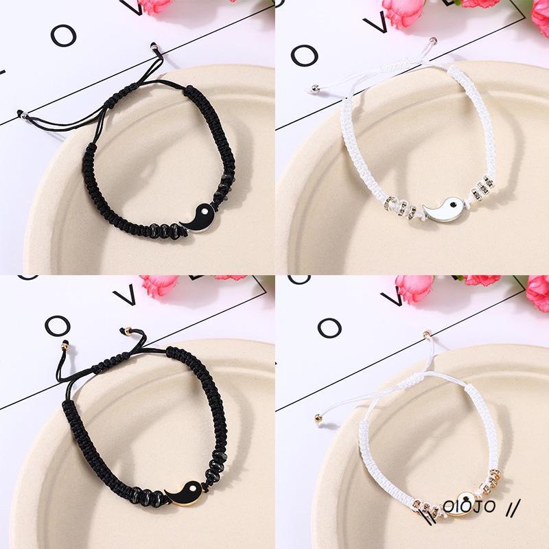 Gelang Tali Tenun Tangan Bahan Alloy Untuk Pasangan Tai Chi Bagua ol2