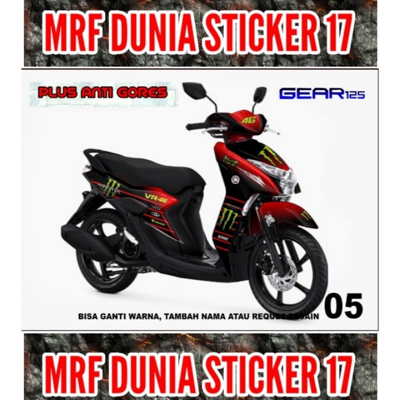 Sticker decal Yamaha Gear 125 Full Body Striping Motor Yamaha Gear 125 Sticker  Yamaha Gear 125 Deca