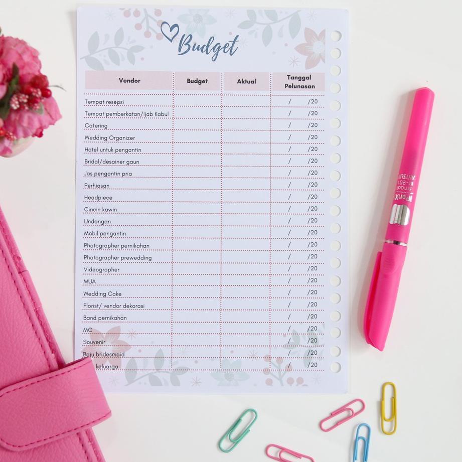 

Special Wedding Planner / Kertas Binder Loose Leaf A5 & B5 / Sehati Planner 팝