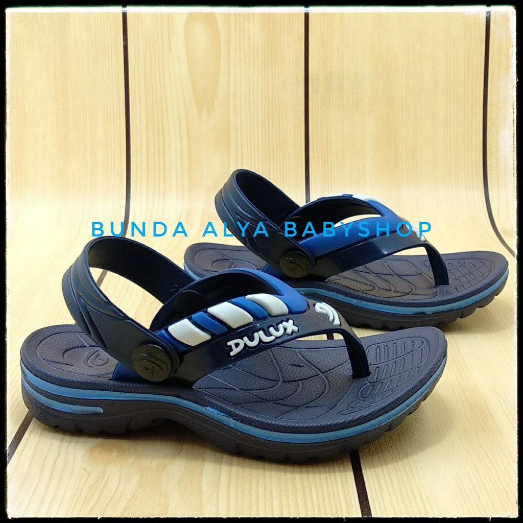 Sendal Jepit Anak Laki Usia 10 Bulan 1 Tahun Karet NAVY Elastis - Sandal Jepit Anak Cowok Keren Karet Anti Licin