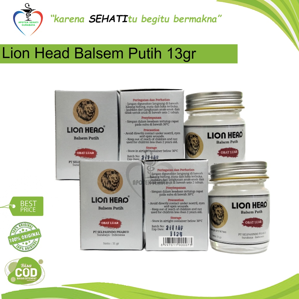 BALSEM LION HEAD 31GR BALSAM PUTIH CAP SINGA