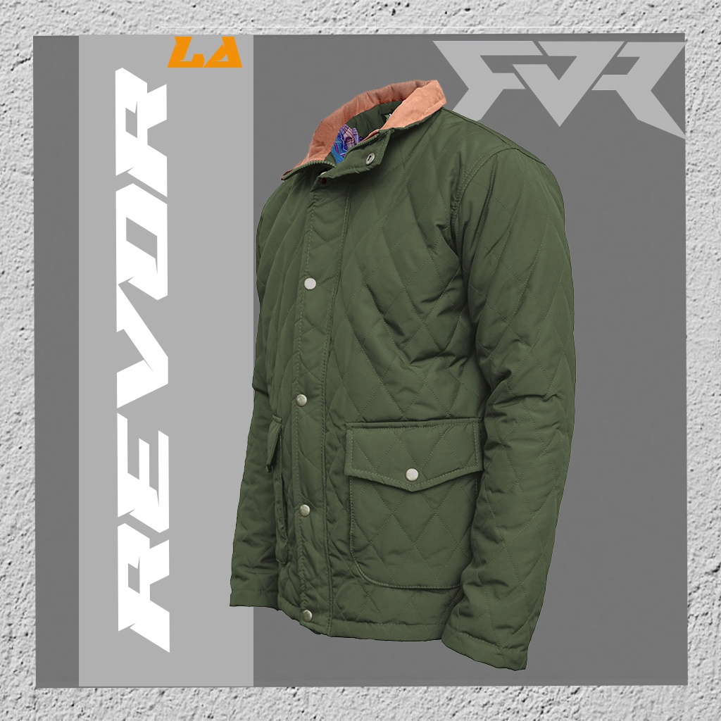 Revor LA Jaket Motor Quilted Tebal Tahan Angin