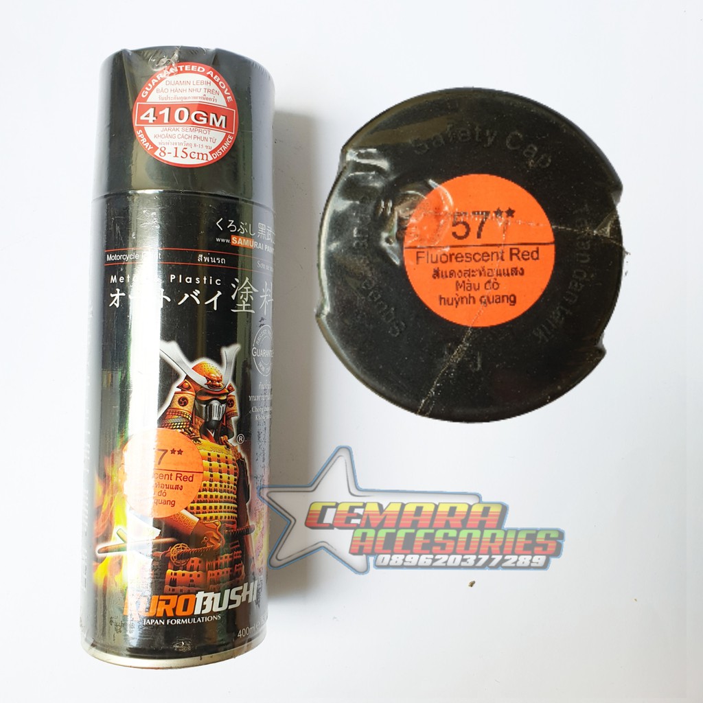 

Pilox Samurai Paint Fluorescent Red 57 (Merah Stabilo) 400 ml - Cat Semprot