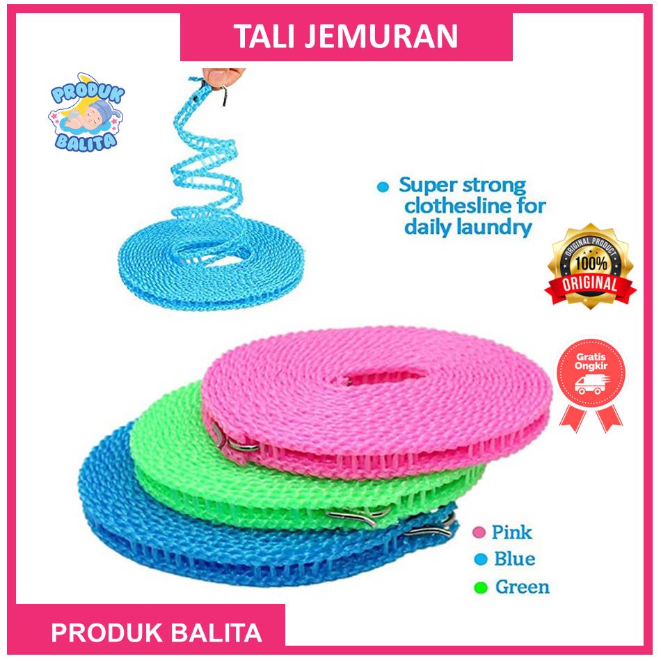 Tali Jemuran Baju Gantungan Tali Jemur Panjang 5M  Jemuran Praktis Kuat Clothes Line Laundry