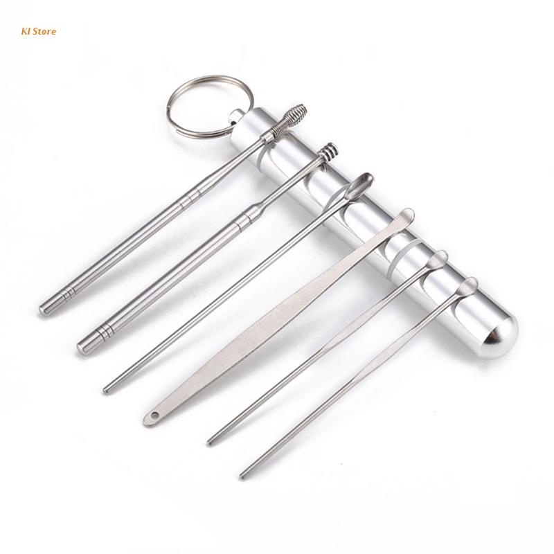 Pembersih Telinga Korek Kuping Stainless Stell Ear Wax 6 Pcs