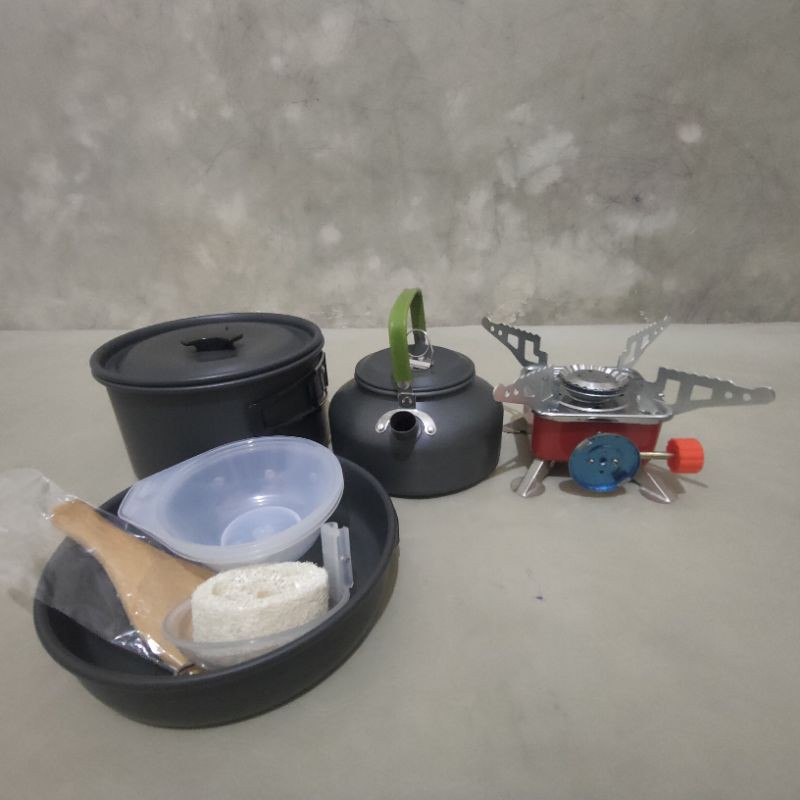 Paket Alat Masak Camping Cookingset DS308 + Kompor Kovar