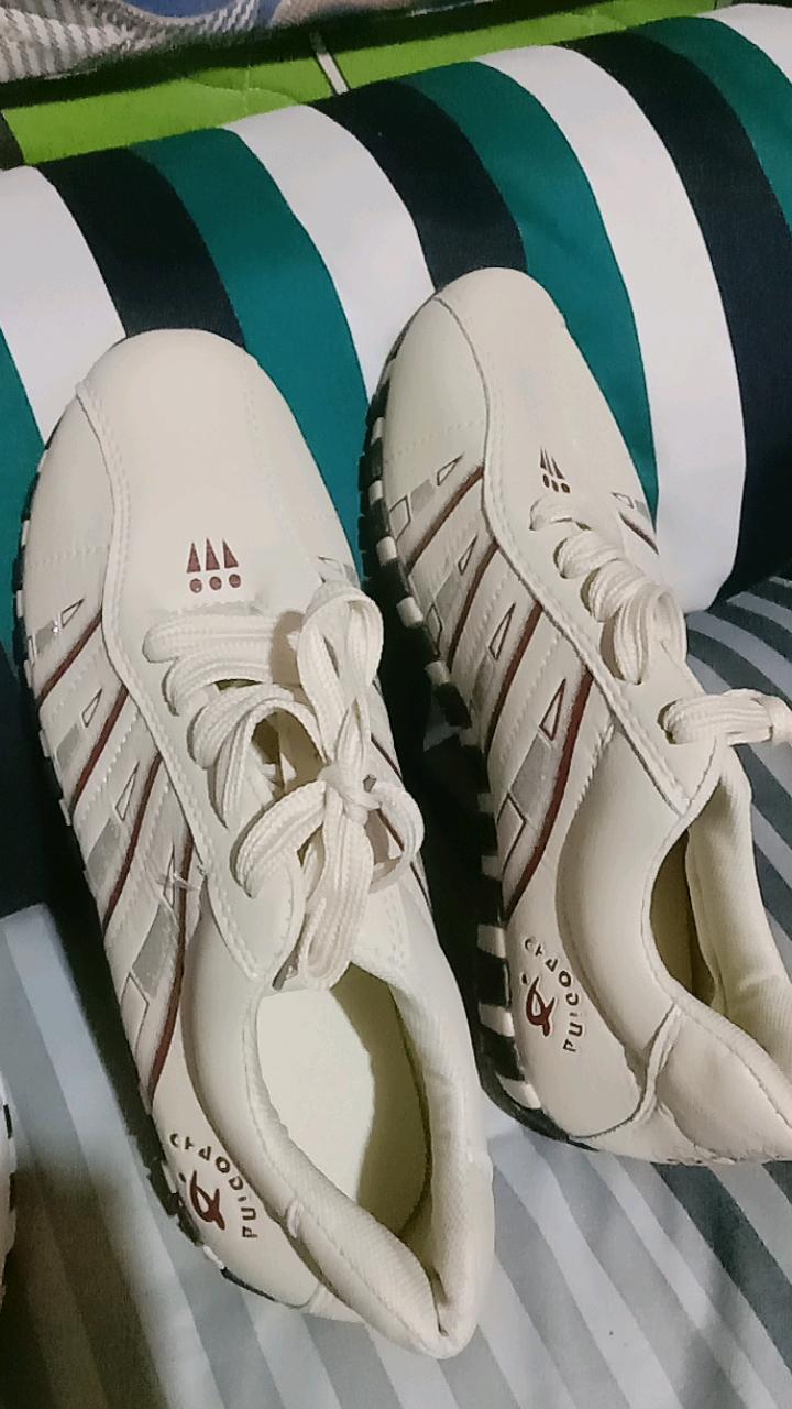 Kano Style Fashion Wanita Pu Striped Leather Casual Lace-up Sneakers