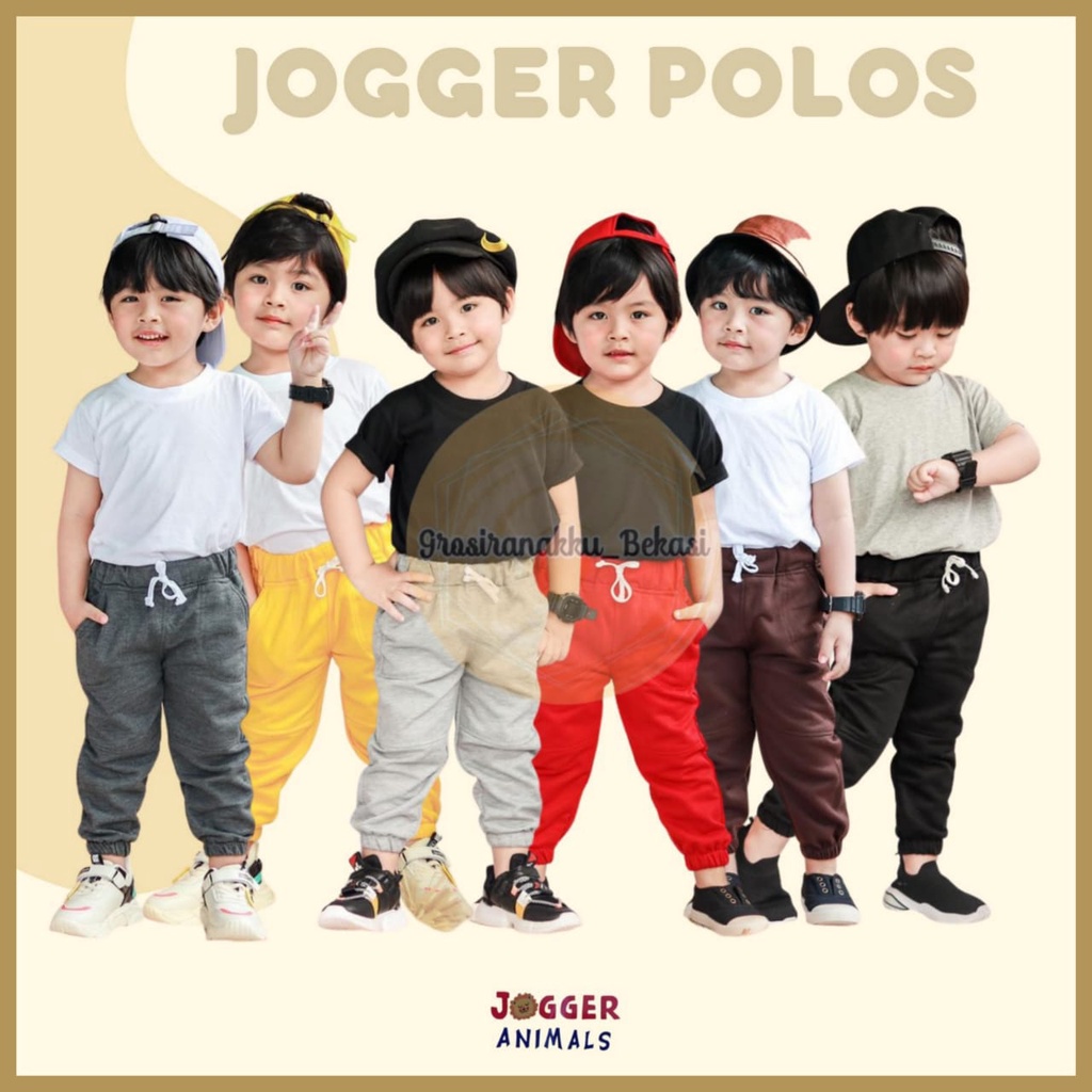 Celana Jogger Anak Polos Mix Warna Size 2-5tahun