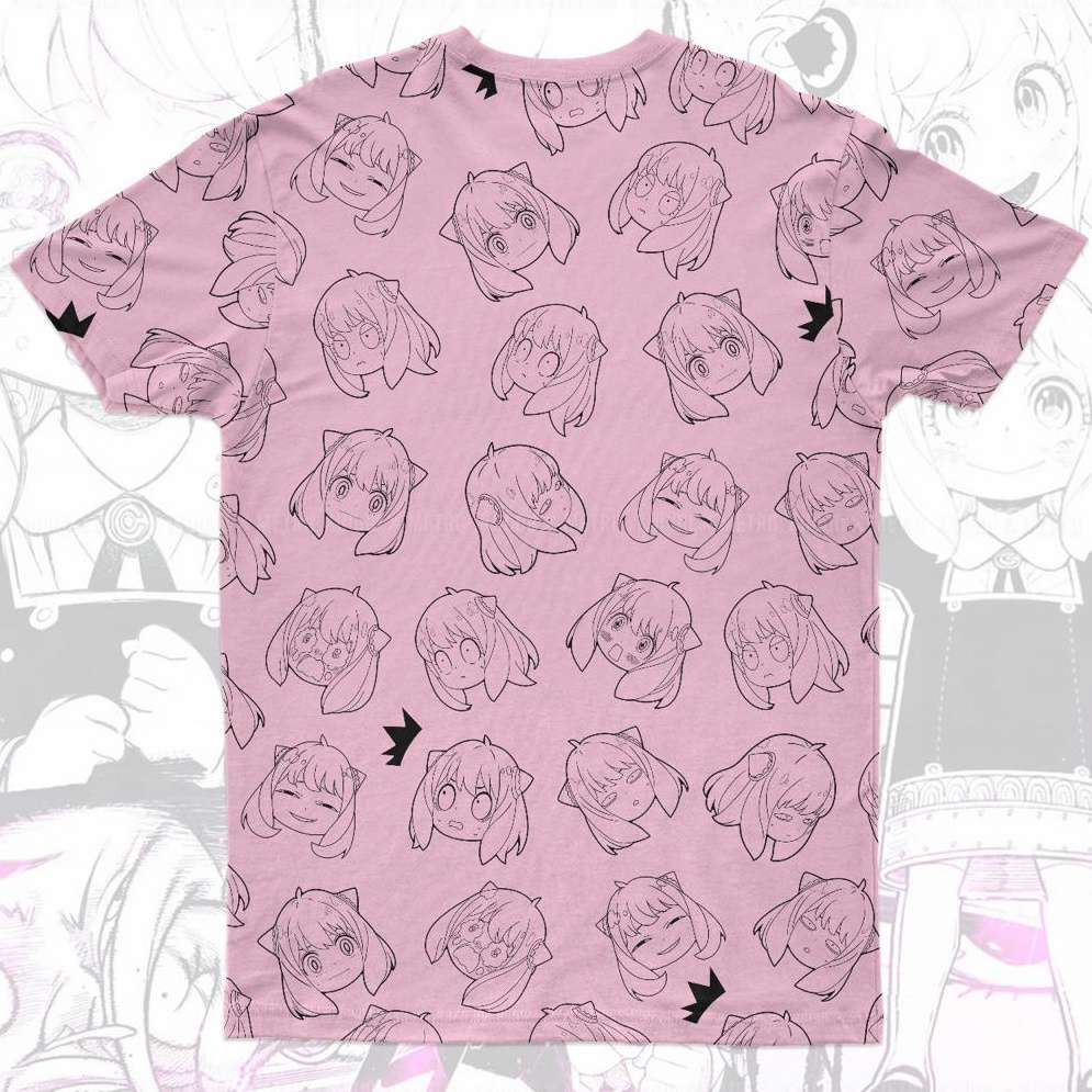 Tshirt Anya Telepath Expression Pink Anime Manga SPY x Family Premium Unisex