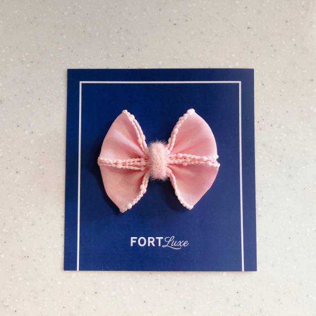 FREYA Flamingo Cross Bow Fur Medium Headband / Hairclip