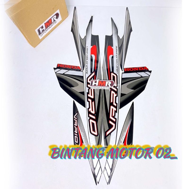 Striping stiker Honda Vario 110 Karbu 2009 Stiker Body Standar - Hitam