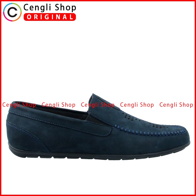 SEPATU PANSUS PAKALOLO PRIA ORIGINAL LOAFER KULIT ASLI BIRU NAVY PB03