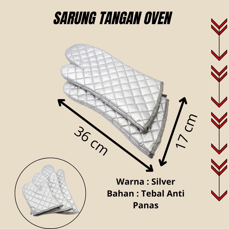 Sarung Tangan Oven Sepasang - Tebal Anti Panas - Abu abu