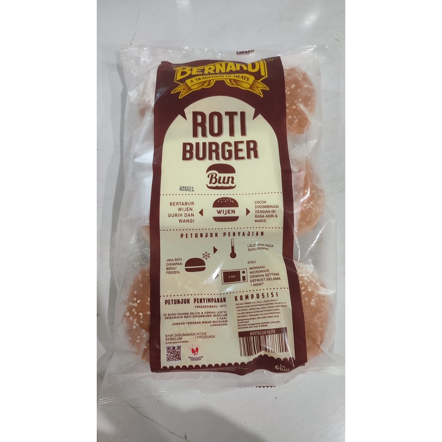 

Frozen Food Bandung Bernardi Burger Wijen isi 6