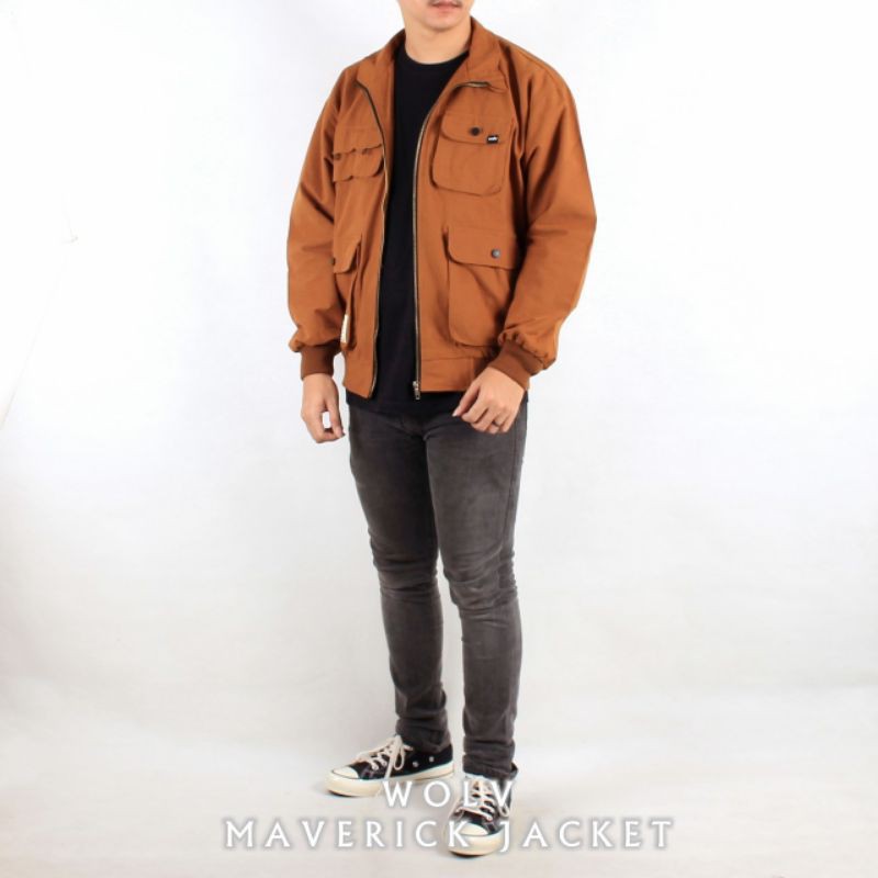 JAKET PRIA VINTAGE MAVERICK ORIGINAL WOLV-Maverick Caramel