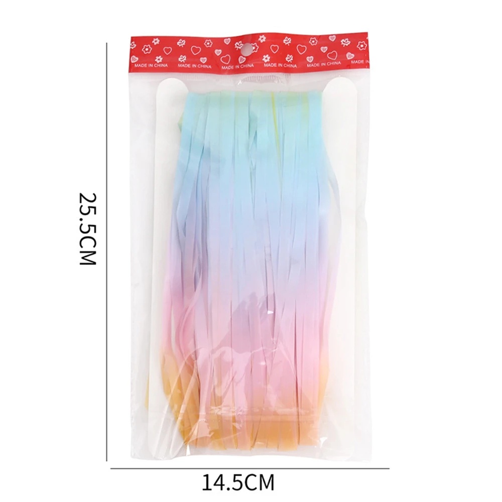 Tirai Rumbai Bahan Sutra Warna Pelangi Ukuran 2M Untuk Dekorasi Pesta Ulang Tahun