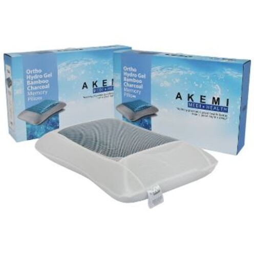 AKEMI Medi + Health Ortho Hydro Gel Bamboo Charcoal Memory Pillow