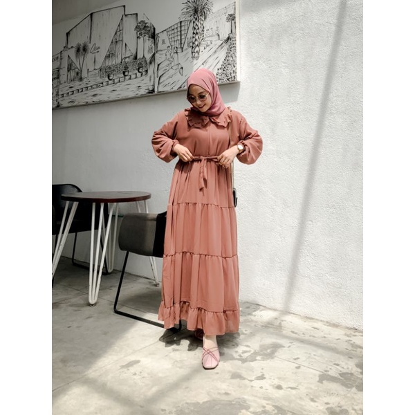 Midi Dress Ceruty Babydoll Premium