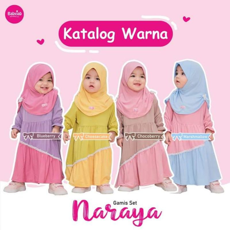 Gamis babyjab set naraya ready stock | Gamis anak terbaru naraya by babyjab