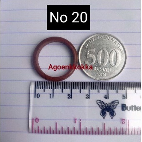 Cincin bulat polos coklat ukuran 20 kokka kaokah