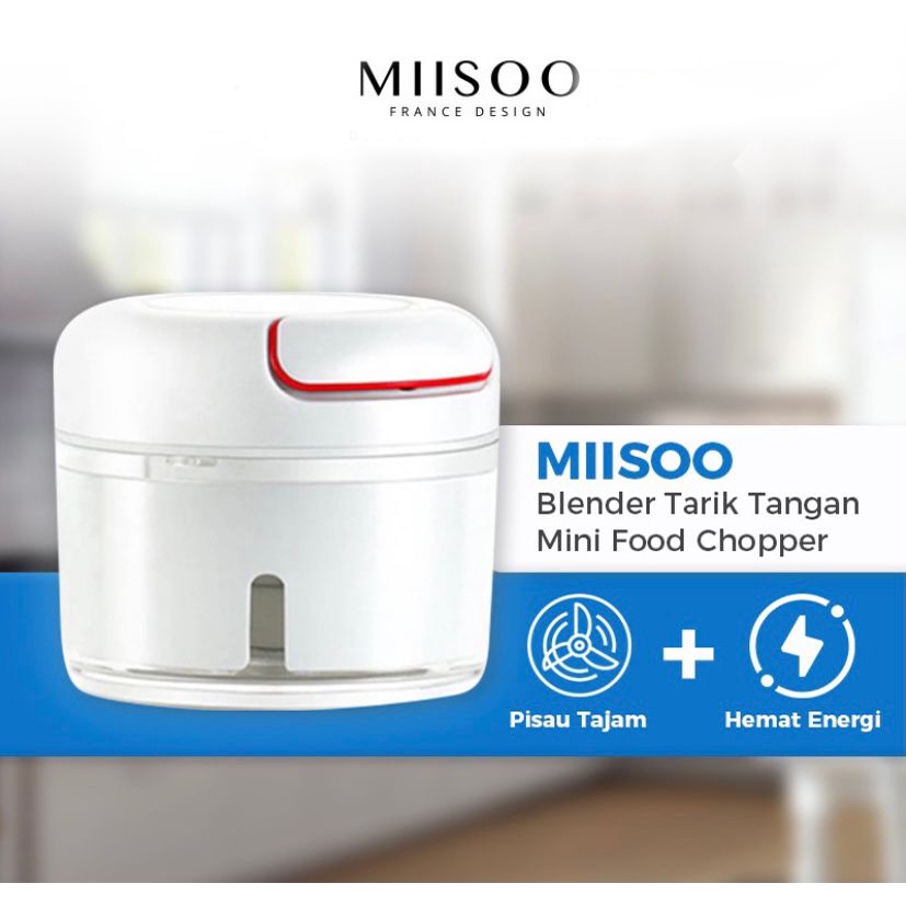 MIISOO Blender Tarik Tangan Manual Mini Speedy Chopper Gilingan Penghalus Bumbu Daging Bawang