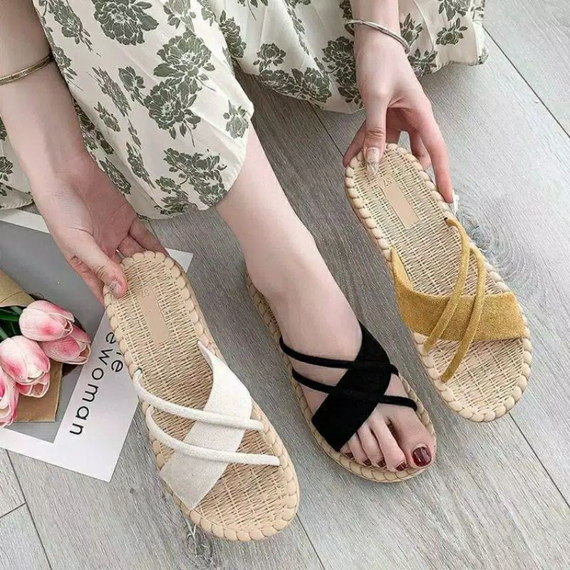 sandal etnik suede terbaru