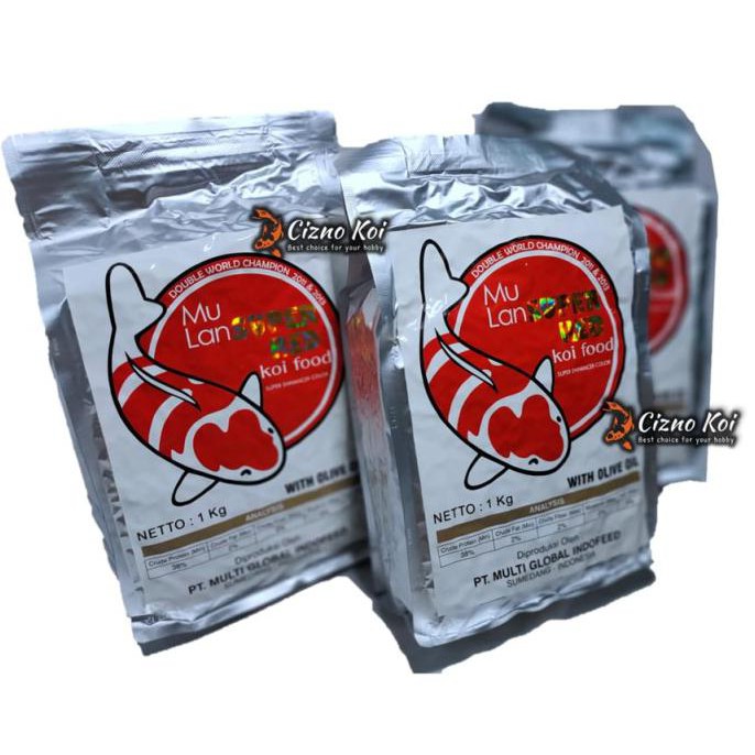 BEST SALE Pakan Ikan/Pelet Koi Mulan Koi Food Super Red Colour Enhancer 1 kg
