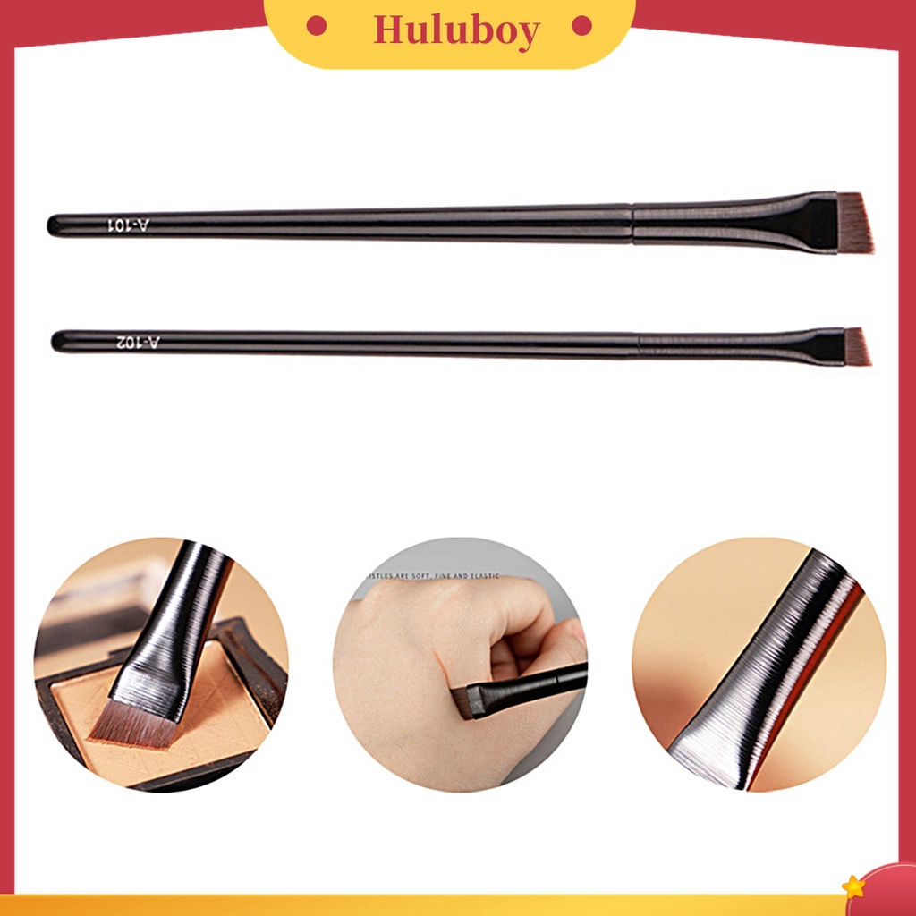 Huluboy Huluboy♡ 2 Pcs Brush Makeup Bahan Nilon Untuk Alis Dan Eyeliner