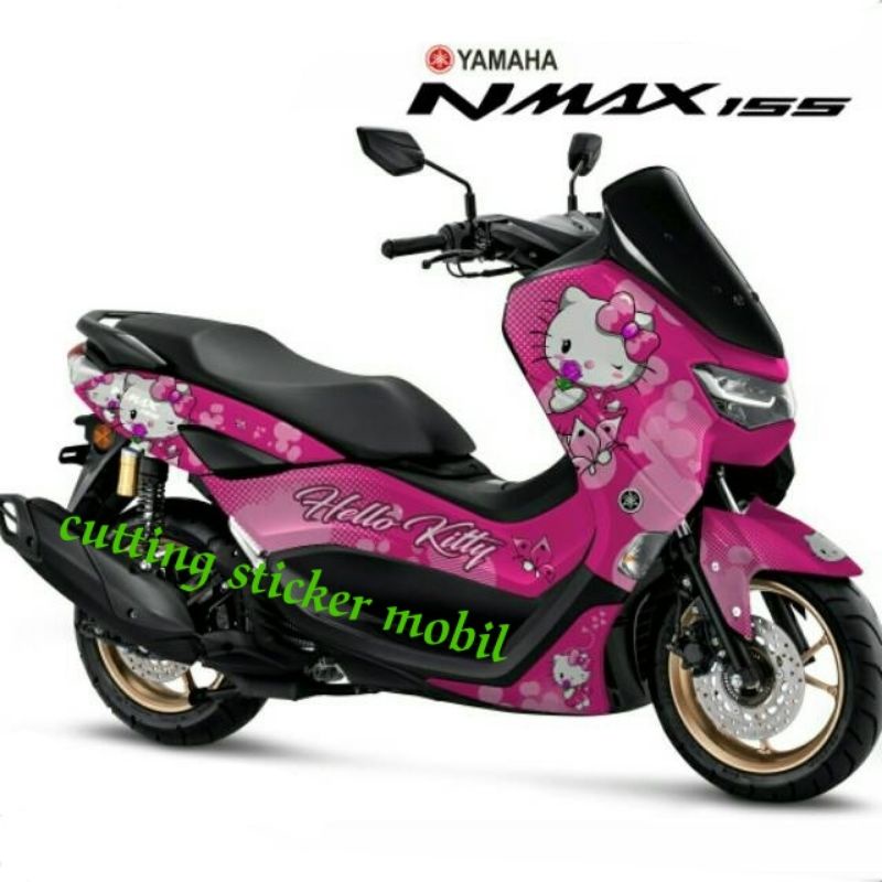 DECAL STRIPING YAMAHA NMAX 2020 full body motif hello Kitty warna PINK dan Merah cuantikkk